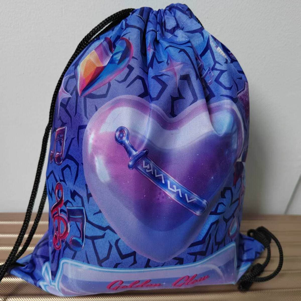 Summer Vibrant Bags with Full Logo Design, Artistic Performance-Themed Drawstring Backpacks with Complete Patterns, Available in Various Colors 5
