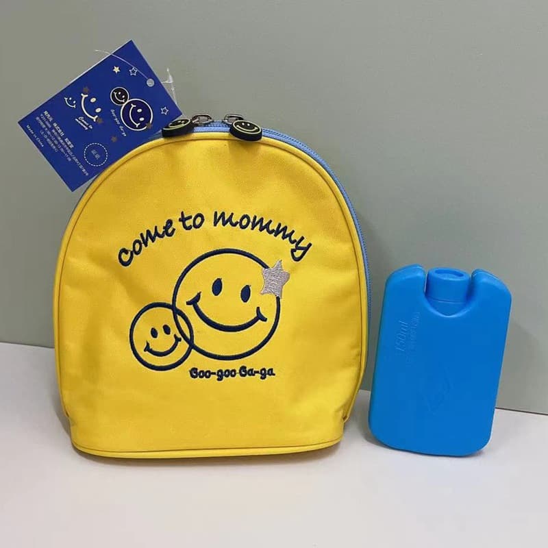 Yellow back milk bag to send 1 blue ice