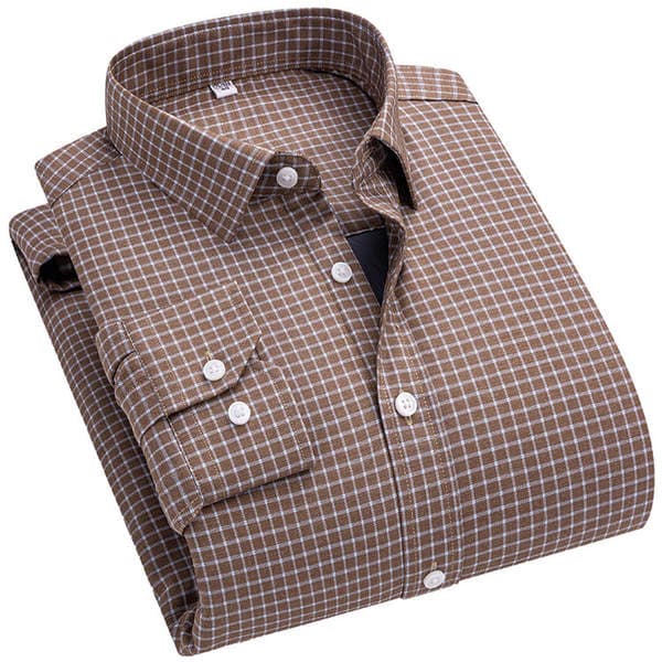 Plaid Warm Shirt for Men, Autumn and Winter New Korean Style Fashion Casual Men's Thickened Shirt for Young and Middle-Aged Men