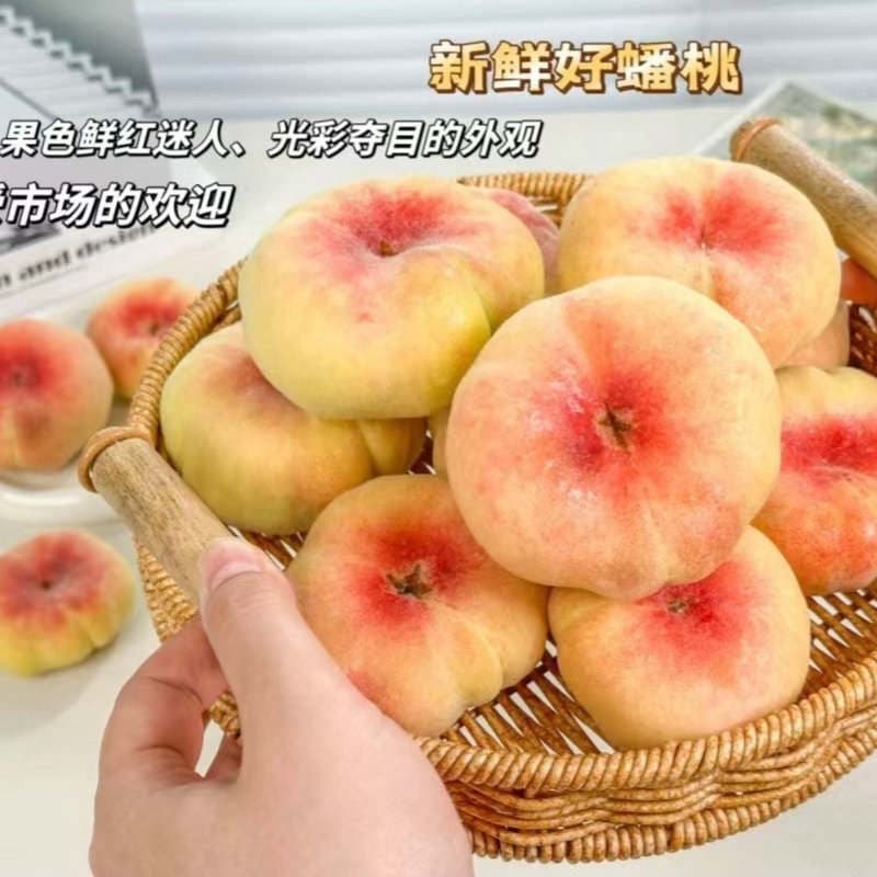 Authentic Xinjiang Shihézi 143 Group Flat Peaches 1.5kg 2.5kg Fresh Seasonal Fruit Large Flat Peaches Whole Box 4