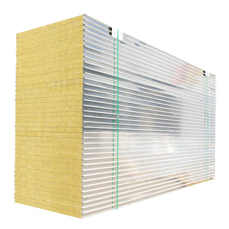 Mechanically Produced Rock Wool Board, Color Steel Plate, Dust-Free Workshop Rock Wool Sandwich Panel, Fireproof Purification Board, Laboratory Rock Wool Insulation Board 5