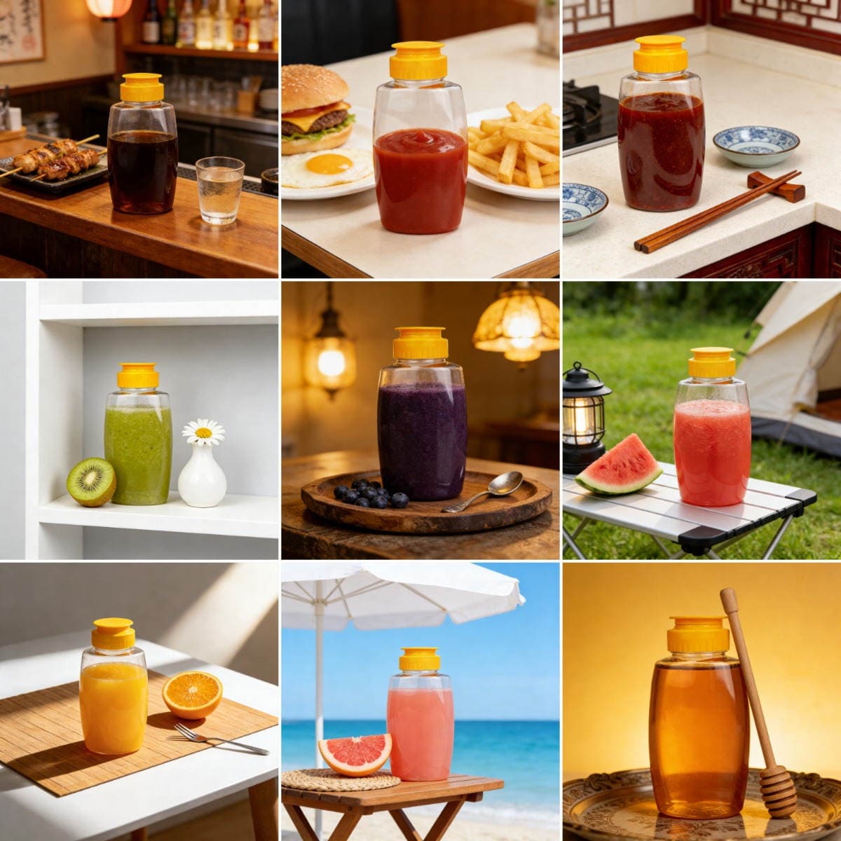Weiquan Squeeze Bottle for Sauce, Jam Squeeze Bottle, Salad Barbecue Soy Sauce Food-Grade Seasoning Pet Plastic Bottle 3