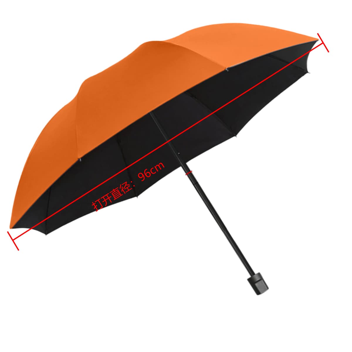[manual model] 8-bone orange reinforced umbrella for sunny and rainy days