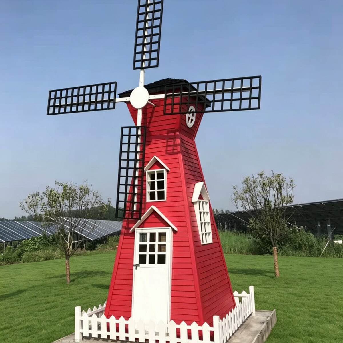 Solid wood waterwheel carbonized wood waterwheel electric waterwheel call him waterwheel with motor rotating solid wood landscape windmill waterwheel 4