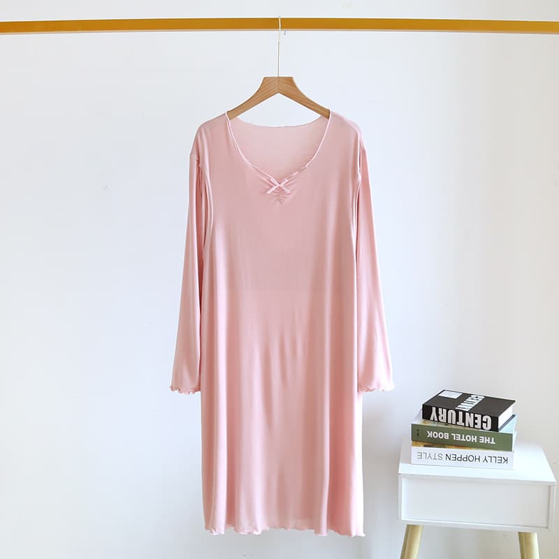 Solid color pink pullover-nursing skirt-modal