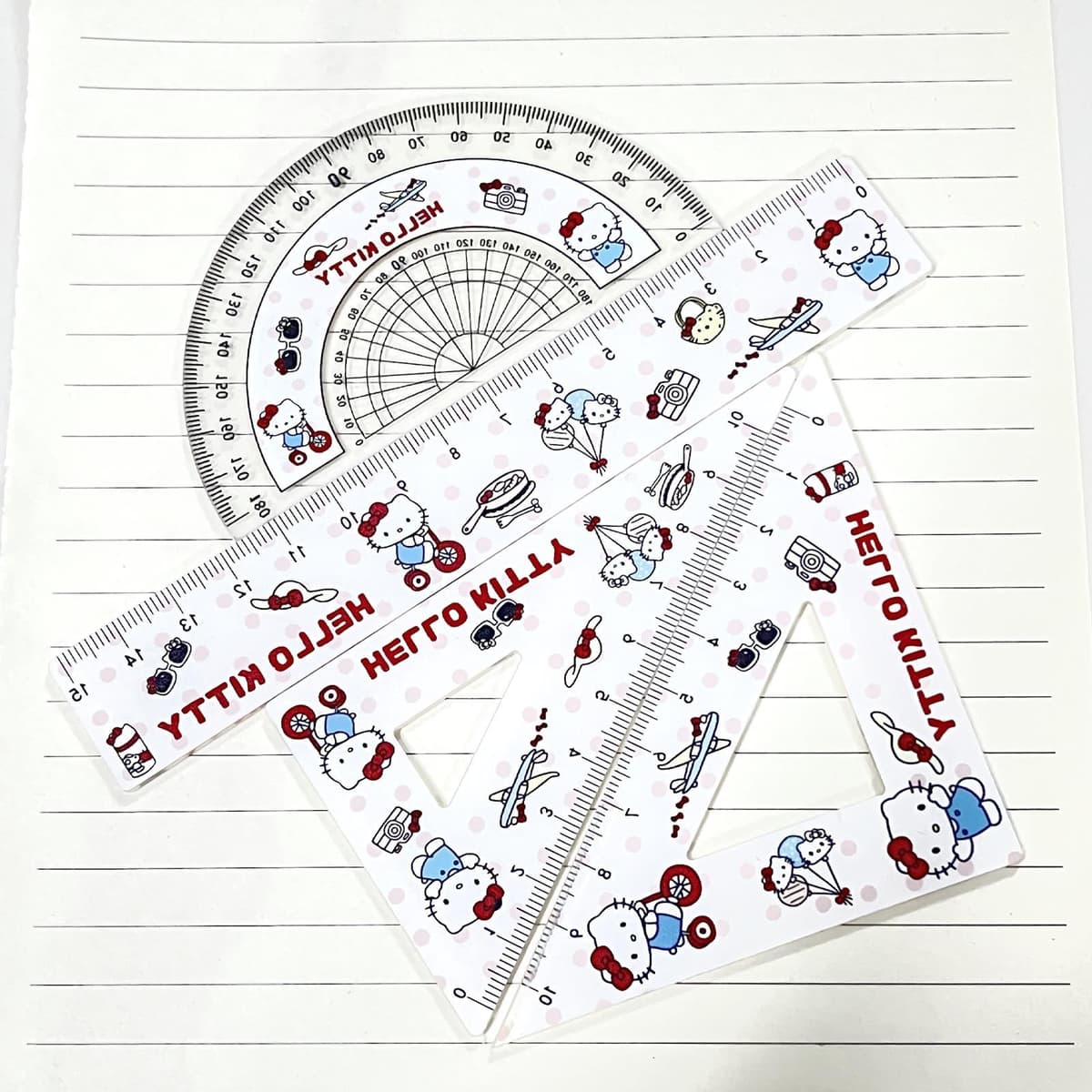 New airplane hello kitty ruler set