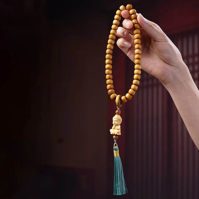 Gold-rimmed nanmu Apple beads DIY baby Buddha hand-held specifications 8 x 11 men's and women's rosary jewelry manufacturers wholesale 2