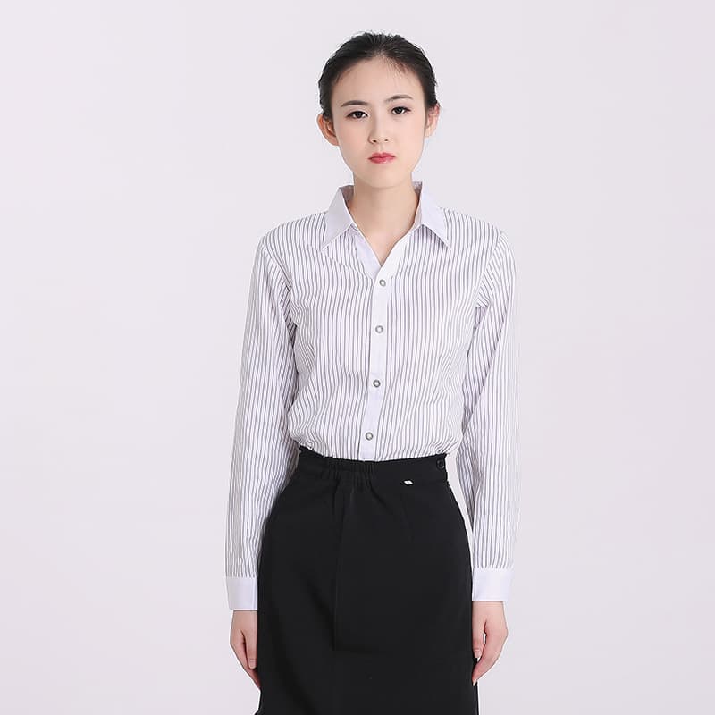 White collar purple stripe long sleeve