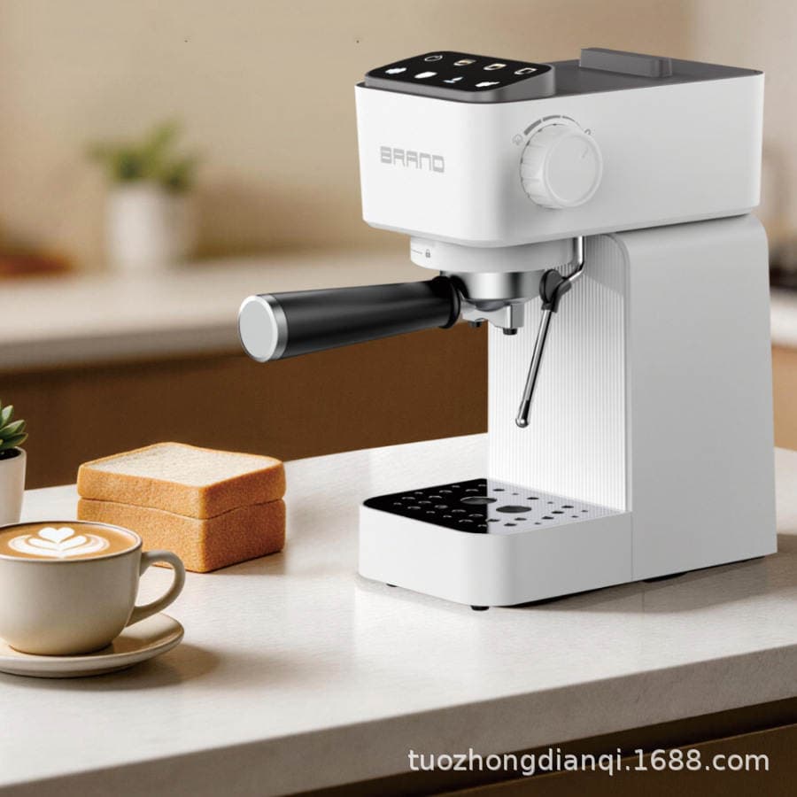 Kiçik yarı-avtomatik İtalyan espresso qəhvə maşını, ev üçün, buxar və süd köpükləndirici ilə 1