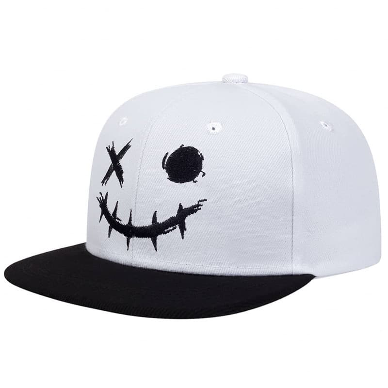 X circle white flat brim hat