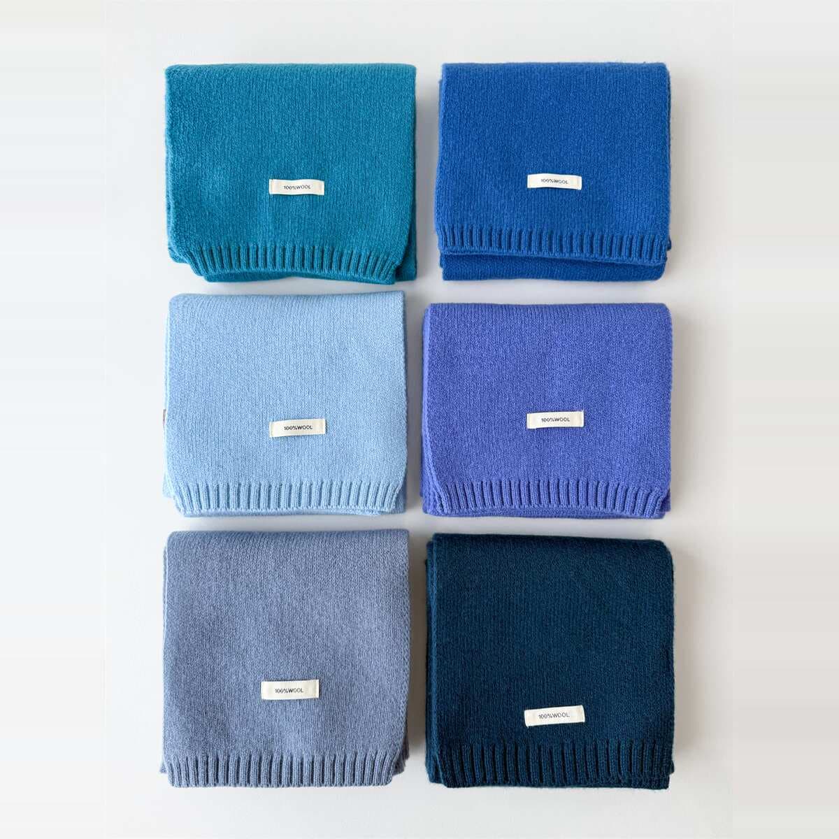 Glacier blue scarf% Australian pure wool women's autumn and winter warm knitted versatile women's neck warmer with a light luxury and high-end feel 4