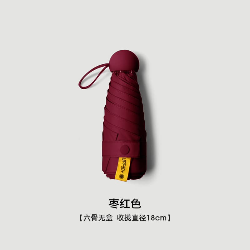 Maroon-6 ribs fully blackout-single umbrella