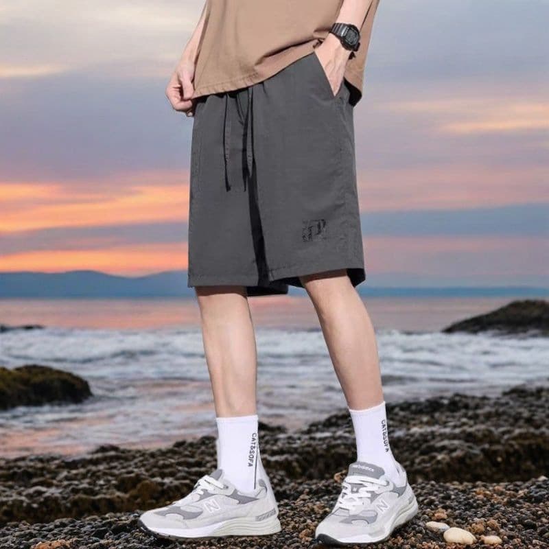 X43 five-quarter pants: gray