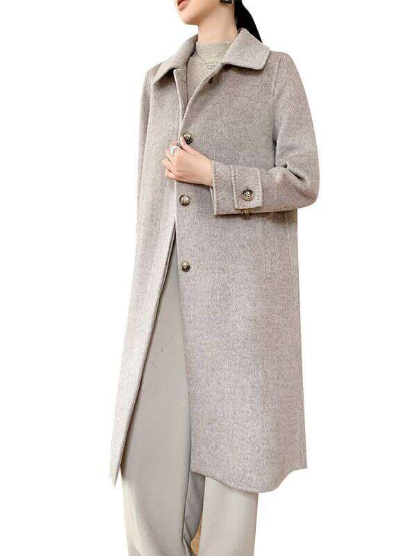 Camel Korean style double-sided cashmere woolen coat for women mid-length 2023 autumn and winter new high-end woolen coat for women 5