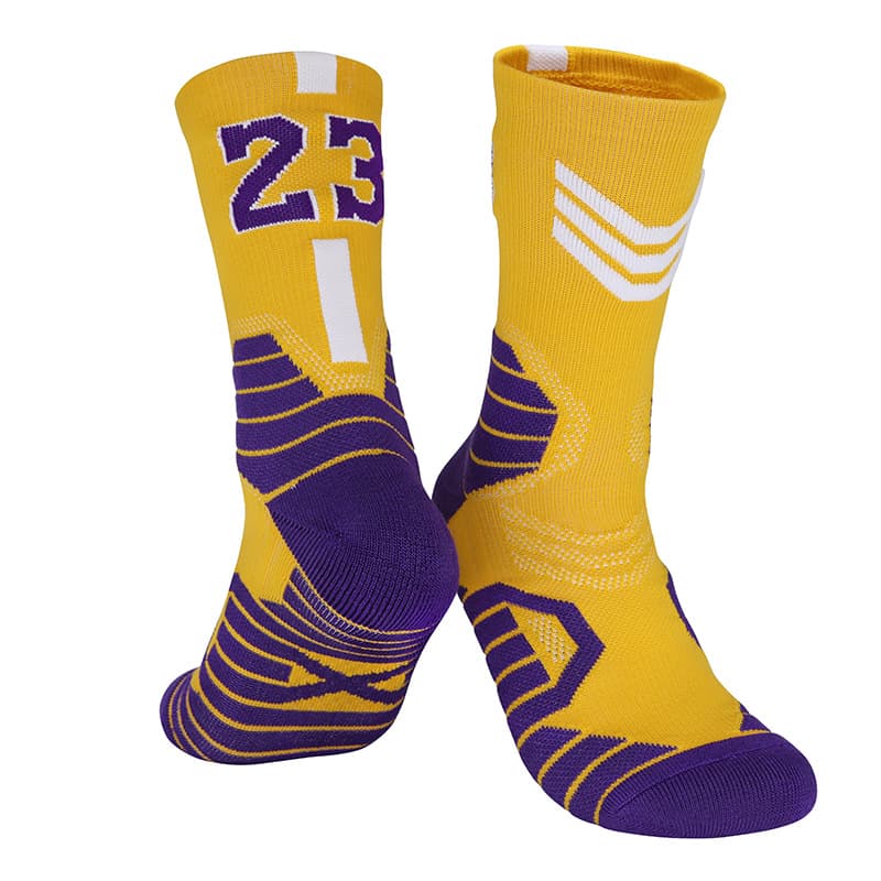 Yellow and white no. 23-children's socks
