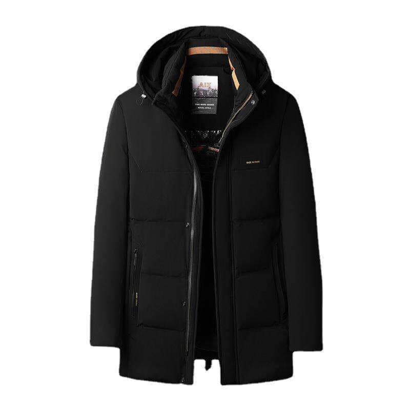 Fashionable Hooded down Jacket for Men, 2025 Winter New Style, Mid-Length Warm Casual Coat for Dad, Trendy 5