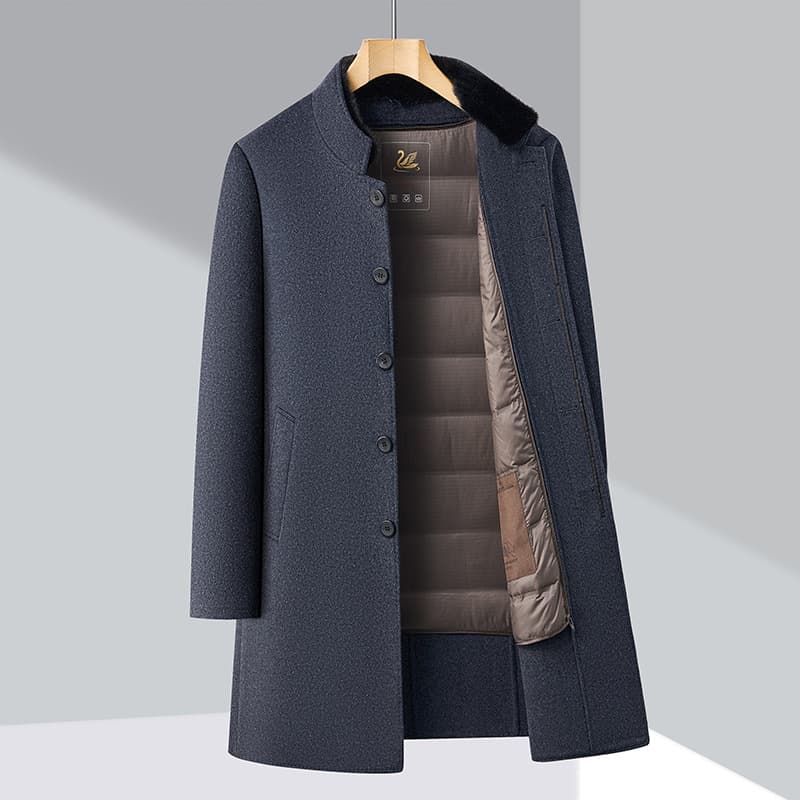 A8519 gray (mink fur collar + removable down liner)