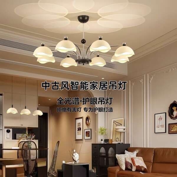 2025 New Living Room Chandelier Italian Minimalist Eggshell Hall Main Light Light Luxury Simple Full Spectrum Eye Protection Restaurant Light
