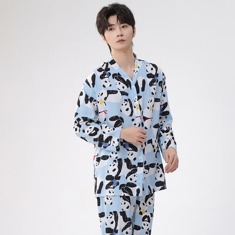 Cardigan blue panda long sleeves