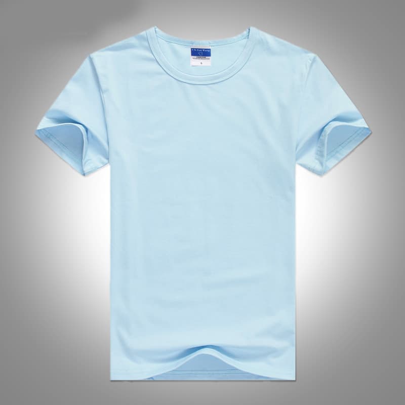 Solid color short sleeves sky blue (men's style
