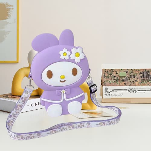 Double flower melody coin purse purple