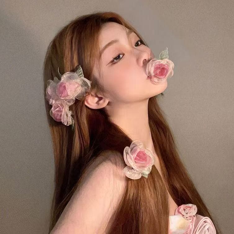5557 leafy rose-hairpin