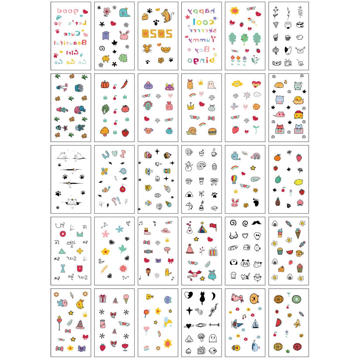 Korean Ins Hyuna's Same Style Tattoo Stickers with Lines, Finger Bracelets, Colorful Lines, Smiley Face Tattoo Stickers, Customized 2