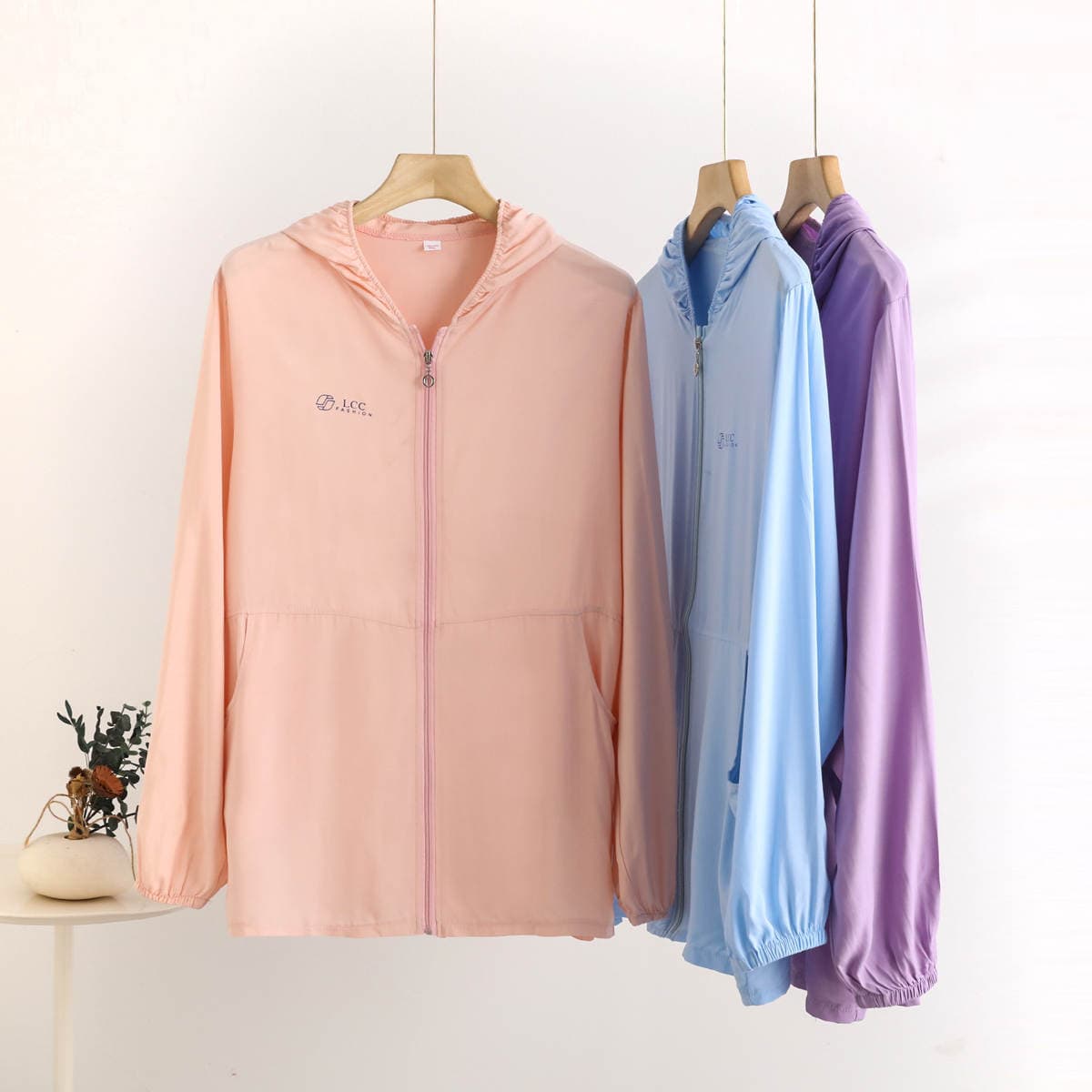 Cotton Silk Zipper Hooded Mid-length Sunscreen Suit Summer Loose Breathable Pocket Thin Coat plus size Casual Women's Top 1
