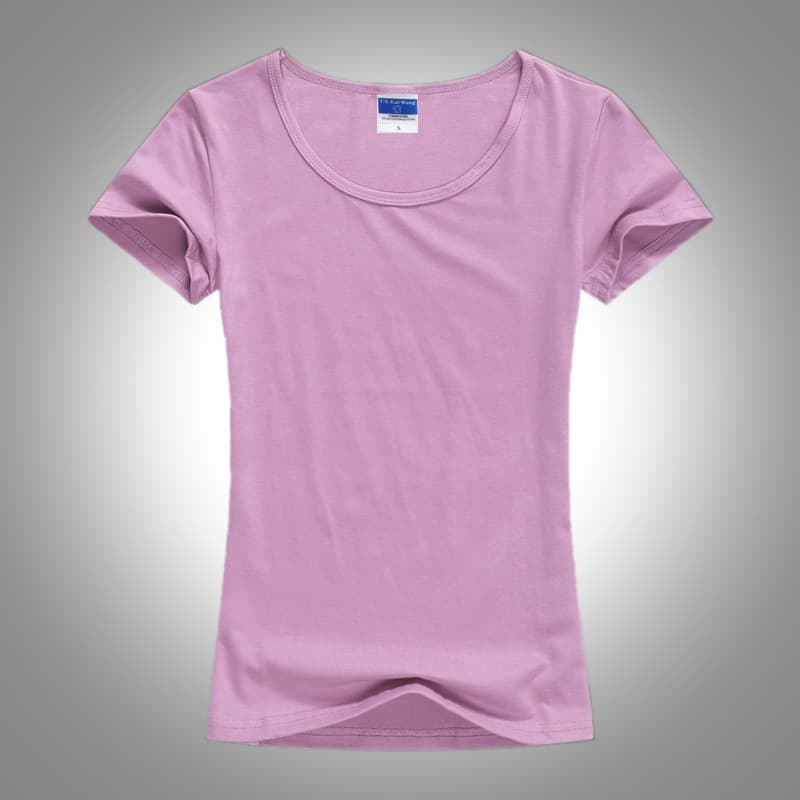 Solid color short sleeves light purple (women's style