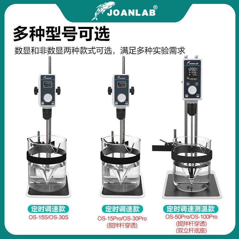JOANLAB laboratoriya elektrik qarışdırıcısı, rəqəmsal displeyli, sabit sürətli, yuxarıdan qarışdıran dispersiya mikseri. 3