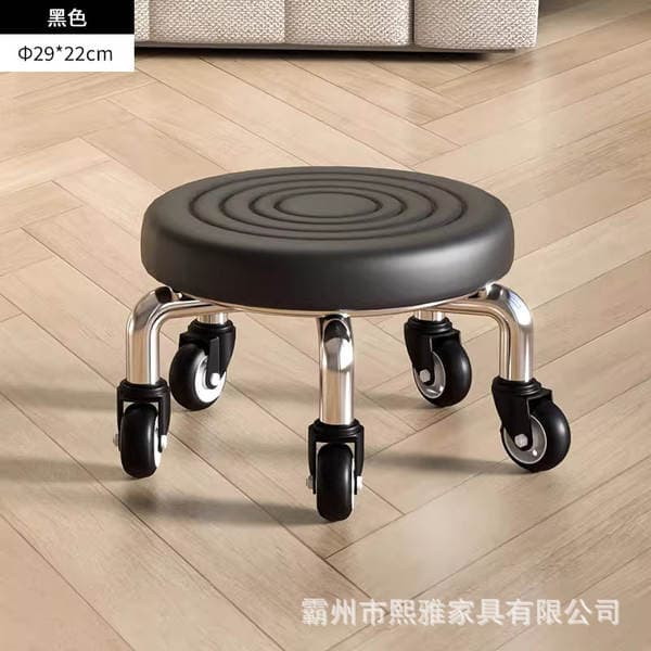 Small Stool for Home Use with Wheels, Low Stool, Round Stool, Beauty Seam Pedicure Low Stool, Children's Toddler Stool with Swivel Wheels, Durable Foot Bath Stool