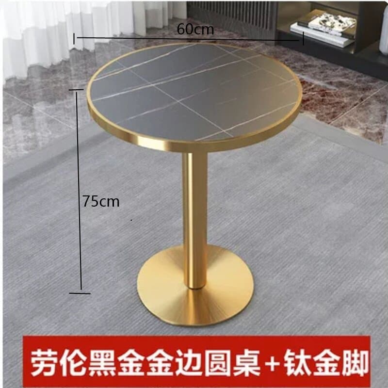 Gold-covered lauren black 60 round + titanium stainless steel feet