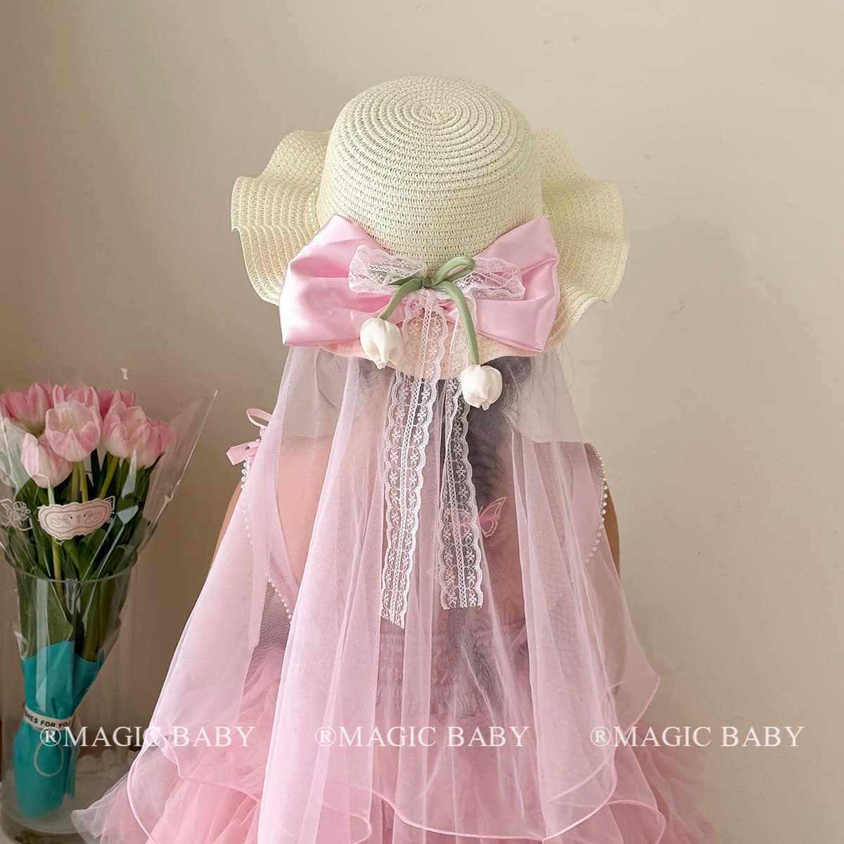 Bowknot pink veil