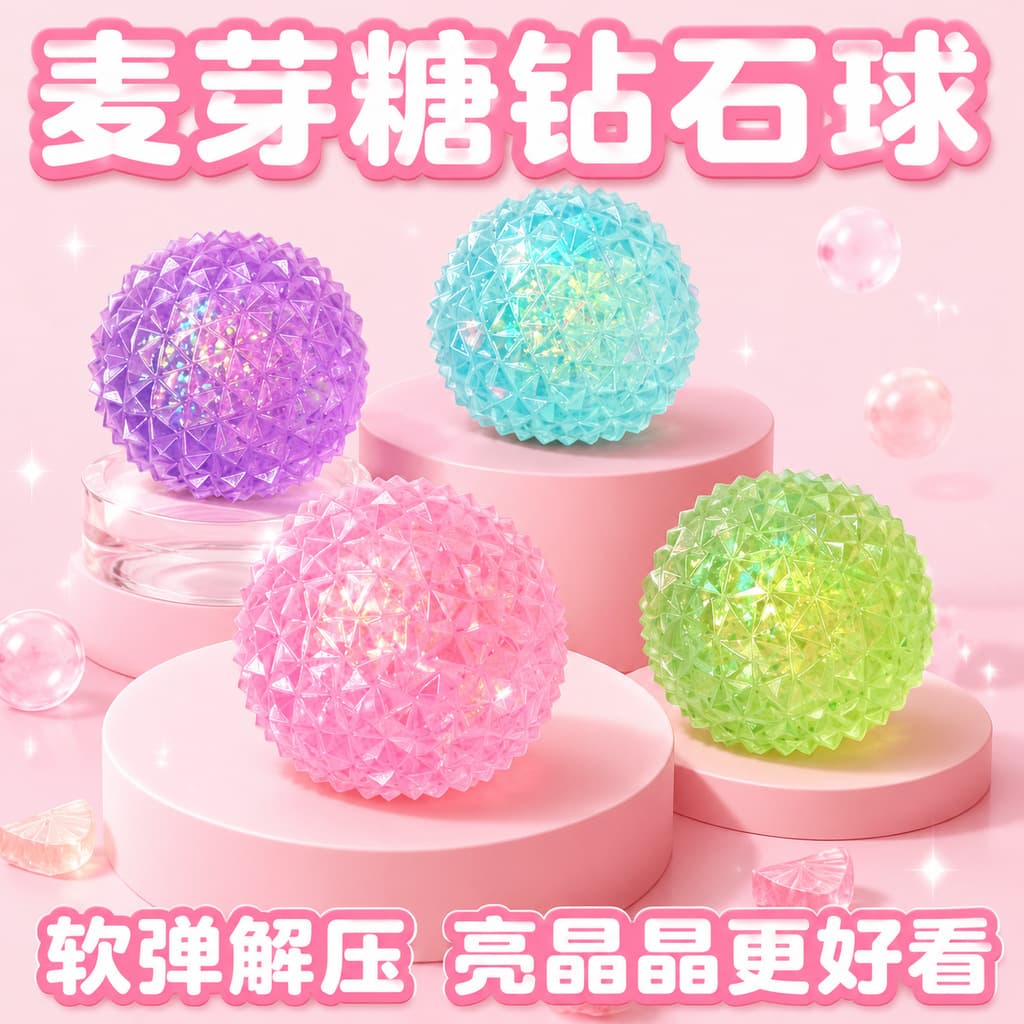 Maltose diamond ball mixed hair (opp bag)