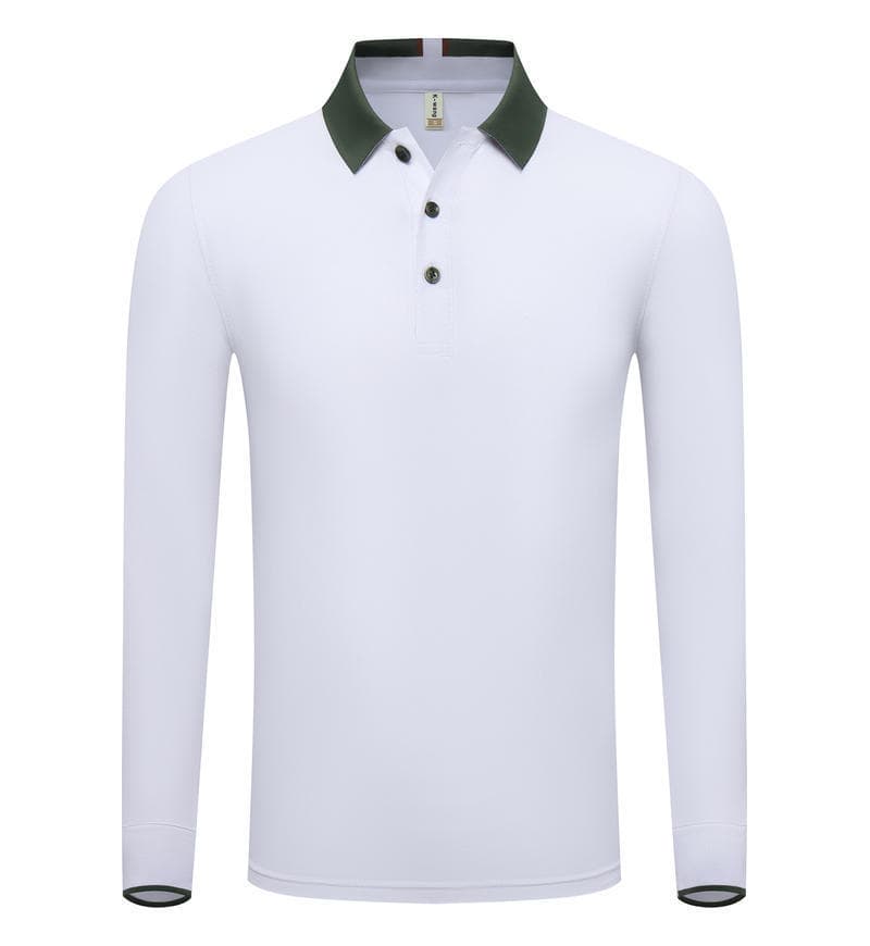 White with tea green collar