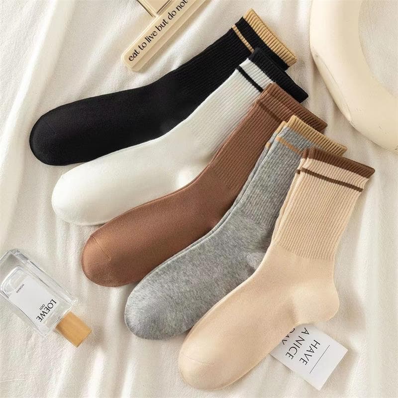 Women's mid-length two-bar (10 pairs/pack of 5 colors mixed)