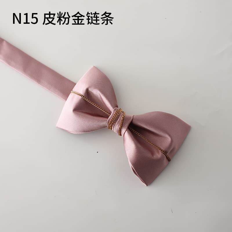 No. 15 leather pink gold chain