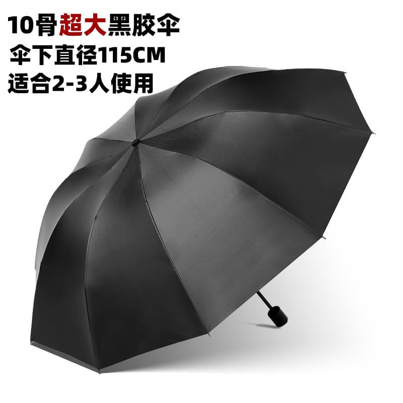 Vinyl 2-3 umbrella diameter 115cm-Black