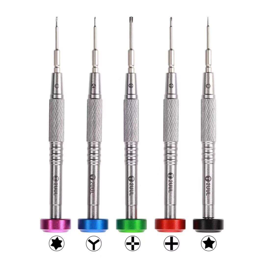 New 2Uul Extra Hard Fly Shaft Screwdriver for Mobile Phone Repair, Triangle, Pentagon, Cross, Hex T2 Screwdriver 1