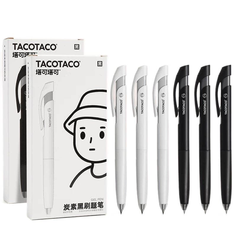 Maihe's New Low Center of Gravity Retractable Gel Pen for Students with Triangular Grip, Simple Style Black Carbon Pen 5