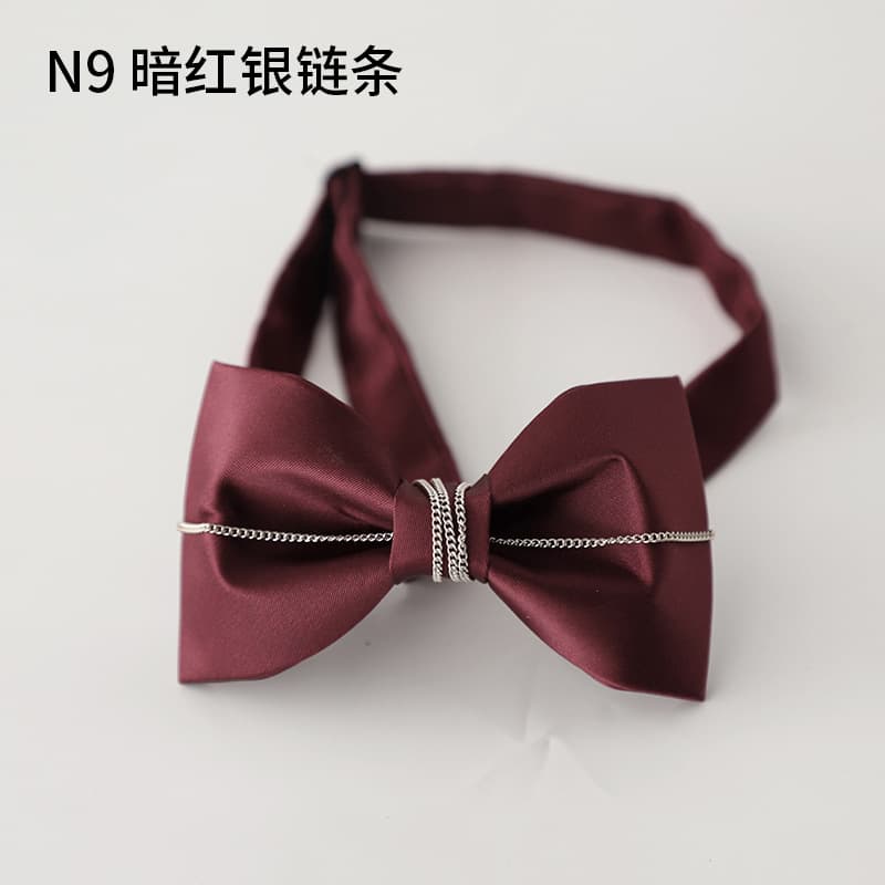 No. 9 Dark Red Silver Chain