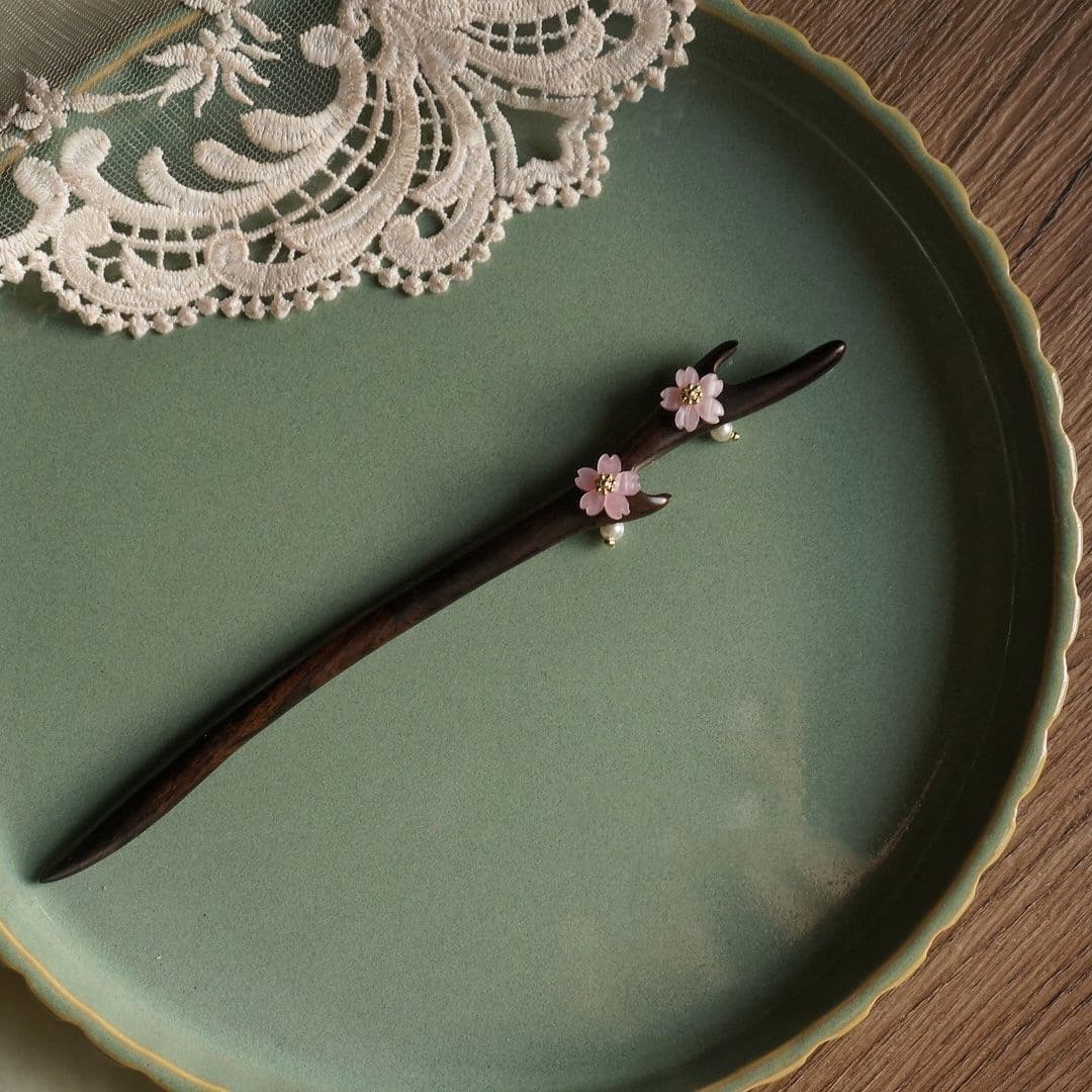 C39 antler pink double cherry blossom [natural ebony]]