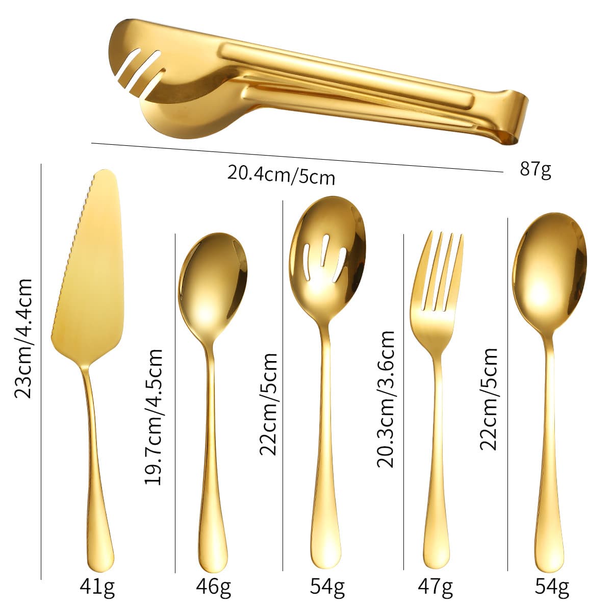 Gold 6-piece set (with clip)