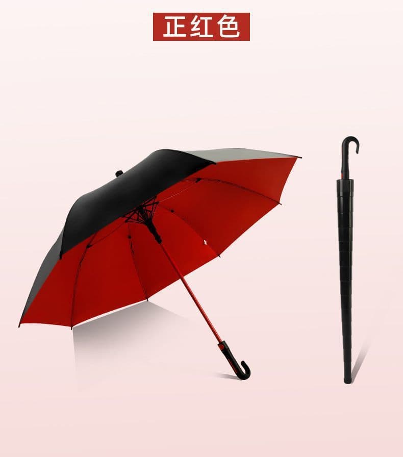 Medium-sized waterproof case with black vinyl sun protection, windproof up to force 10 storms - hook flag red