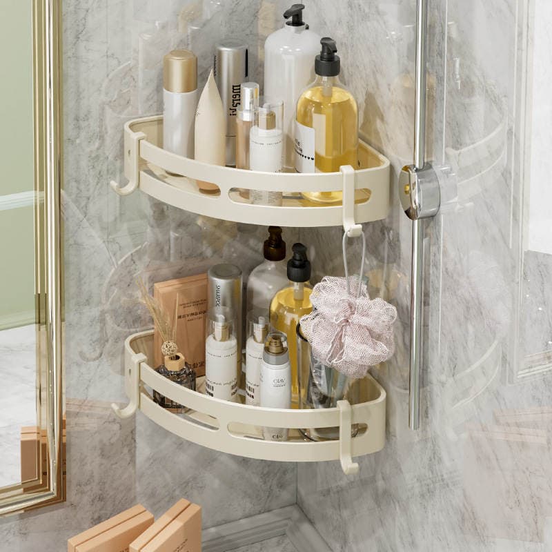 Punch-free Cream-style Towel Rack Toilet Milk White Bath Towel Rack Bathroom Bathroom Hardware Pendant Set 3