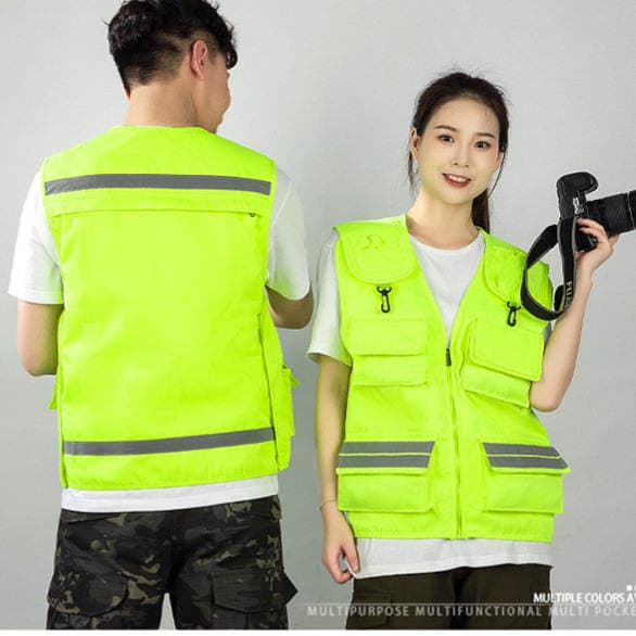 Photographers Can Print Logo on Advertising Vests, Multi-Pocket Storage Vests for Volunteers, Charity Organizations, Reflective Vests 2