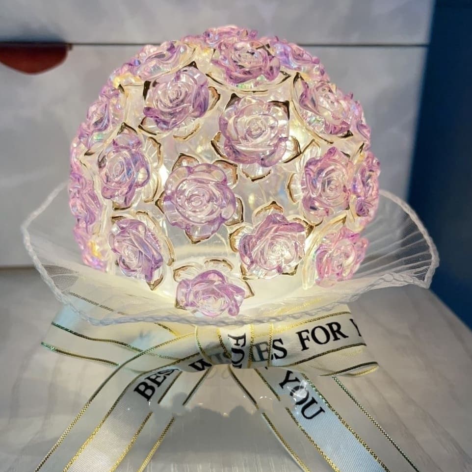 Fantasy purple rose night light