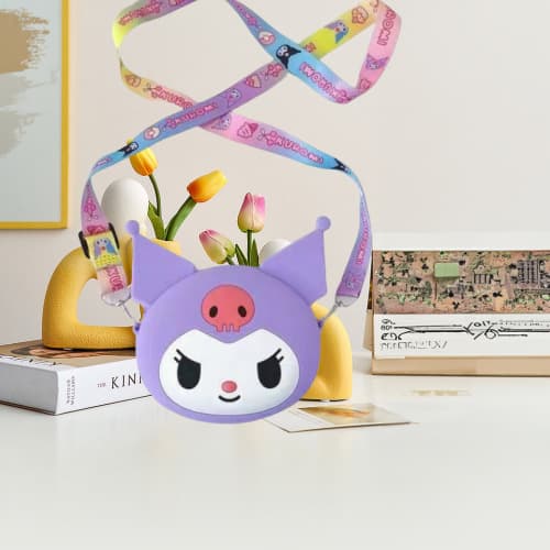 Kurome head coin purse purple