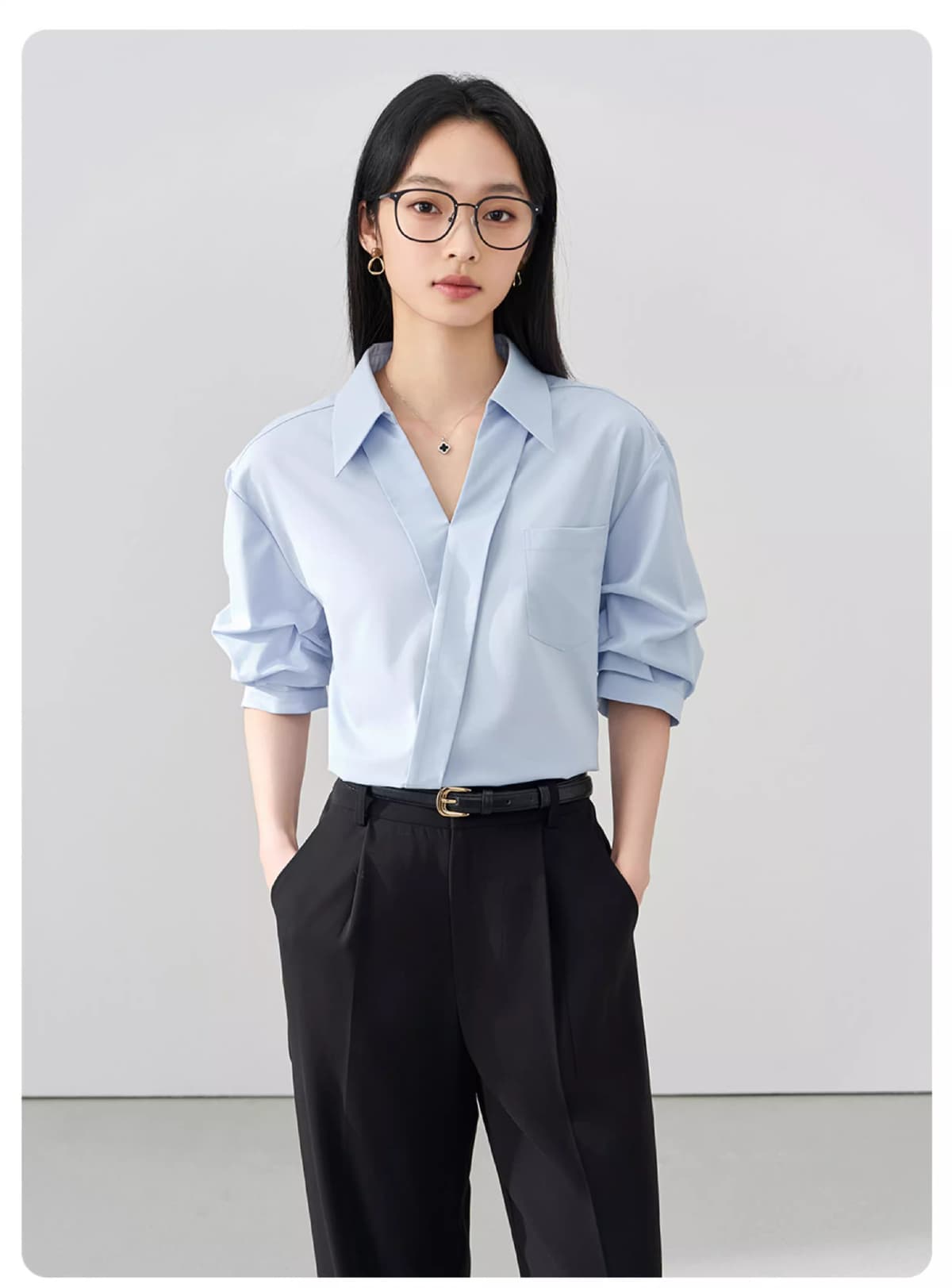 Blue [chiffon shirt material]