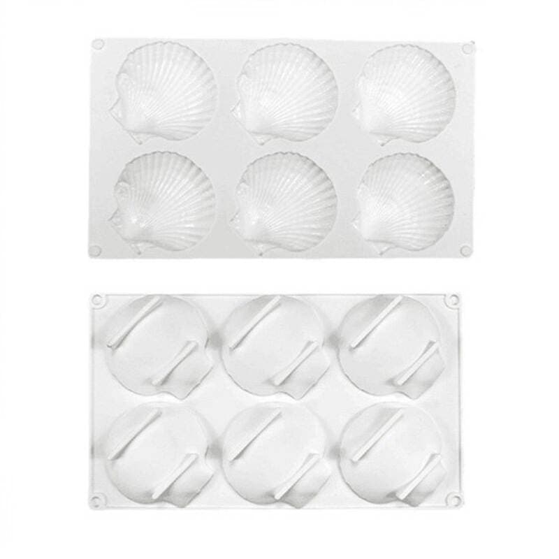 6-Piece Shell-Shaped Jelly Pudding Silicone Mousse Fondant Pearl Ball Cake Mold DIY Baking Chocolate Mold 5